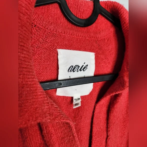 NEW Aerie Size XS Take It Easy Pink Sweatshirt Pullover Oversized Knit Sweater - Picture 3 of 4